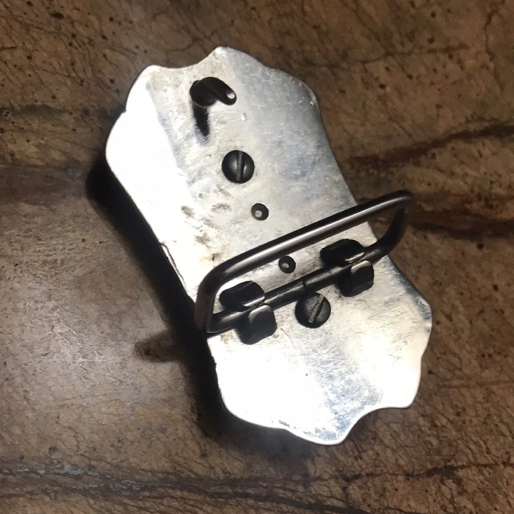 Turquoise Stone Western Silver-Tone Hair Barrette - Unbranded